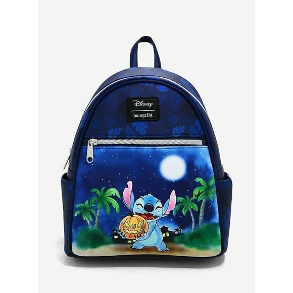 Loungefly Disney Lilo And Stitch Mini Backpack Pumpkin Stitch Halloween … main image 4